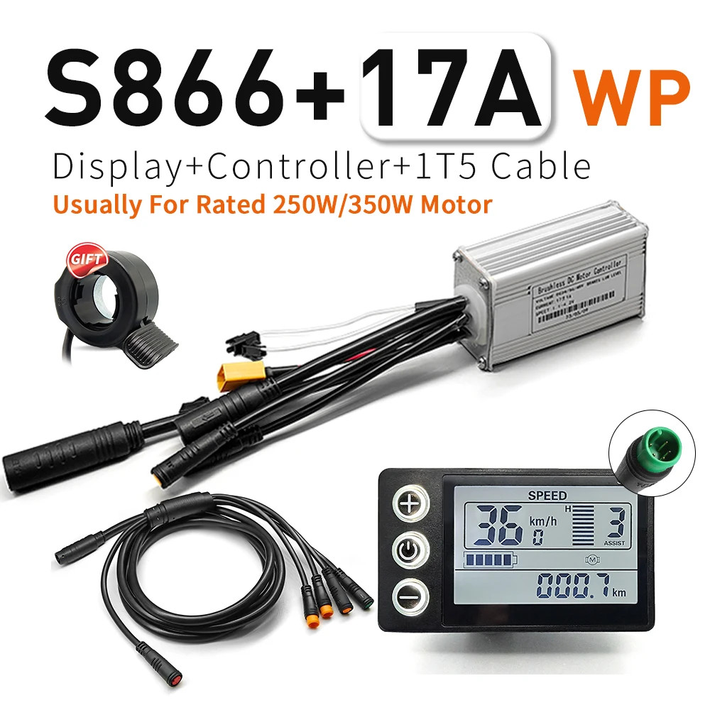 E-bike Sine Wave Controller 17A 26A 30A Three-Mode 24V/36V/48V with Display