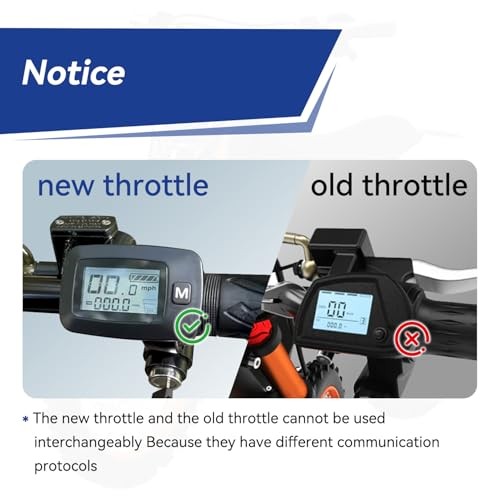 48V Ebike Throttle with M Button Key Replacement for Tuttio Soleil01 Electric