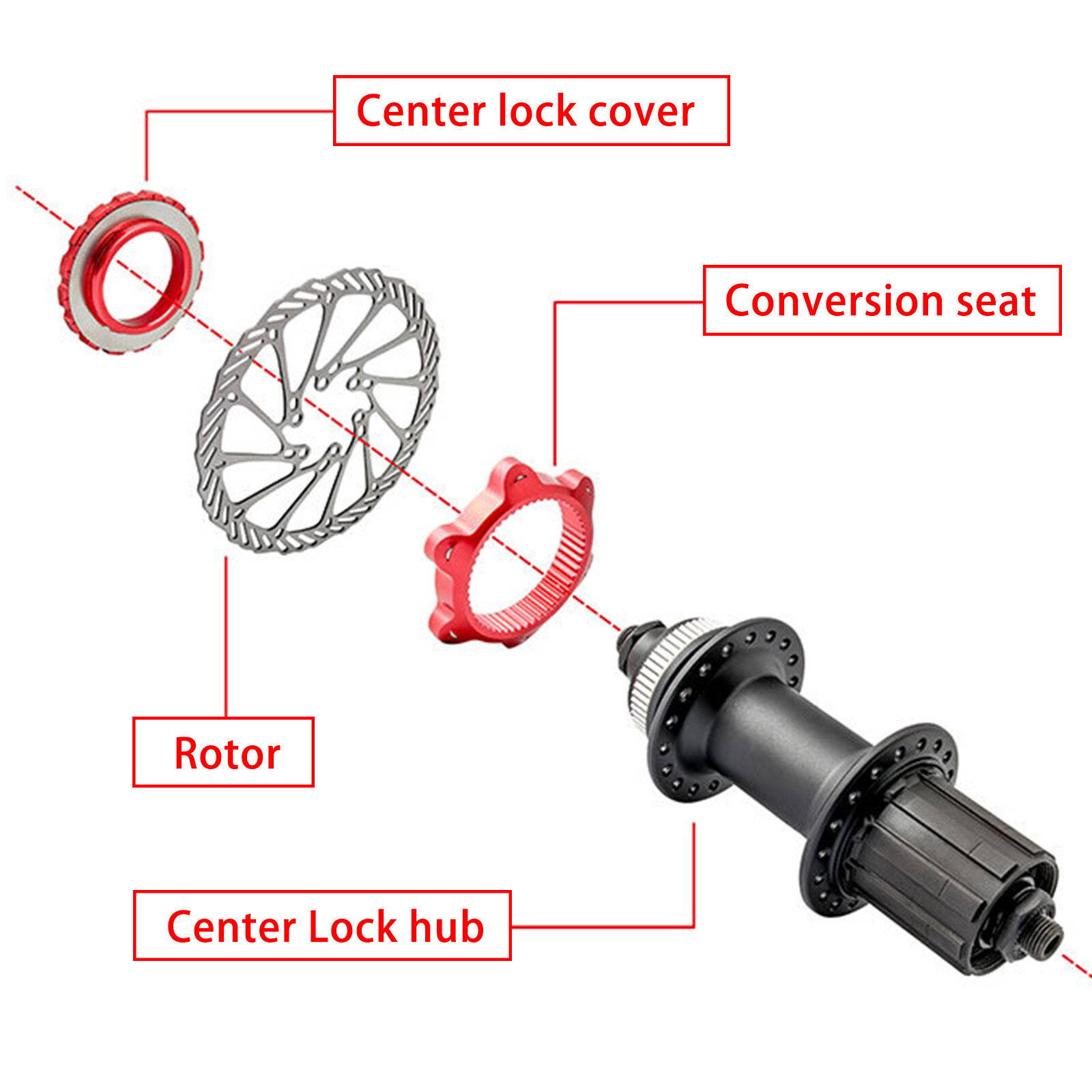 6-Hole Center Lock Conversion Mountain Road Bike 6 Bolt Disc Brake Rotor Adapter