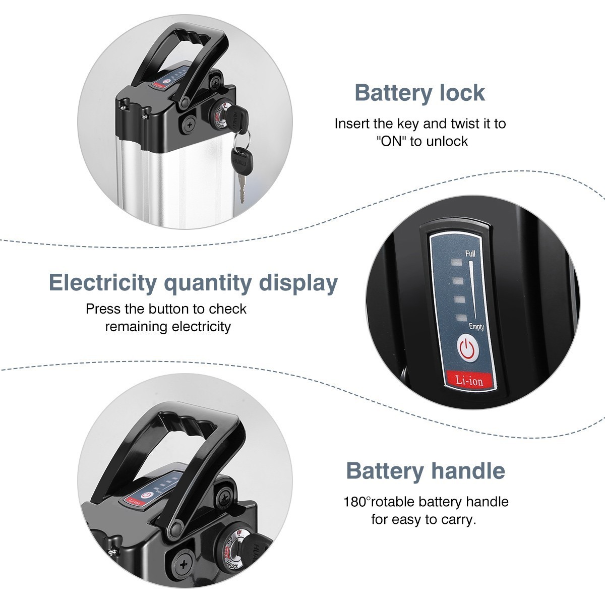 E-bike Lithium Battery 48V 12.5Ah Battery For Ancheer Ecotric Electric Bike