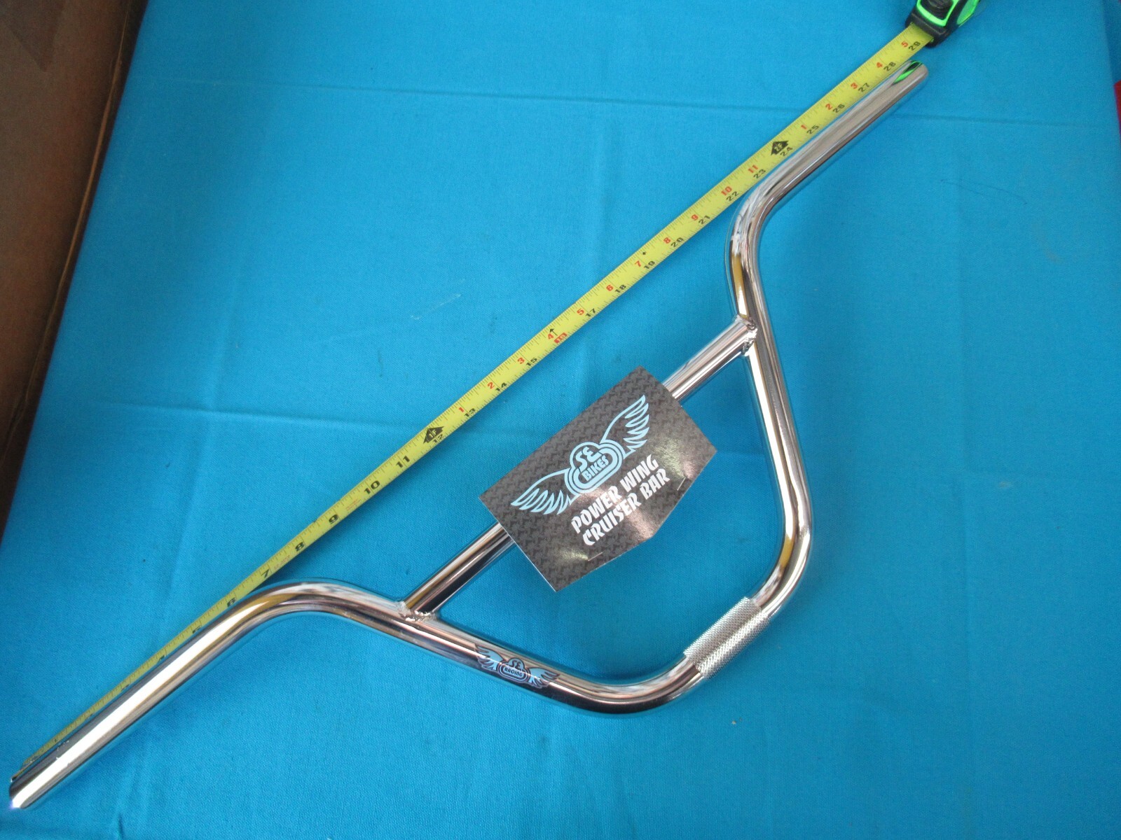 SE Racing BMX Bicycle Power Wing Cruiser Handlebar in Chrome – New