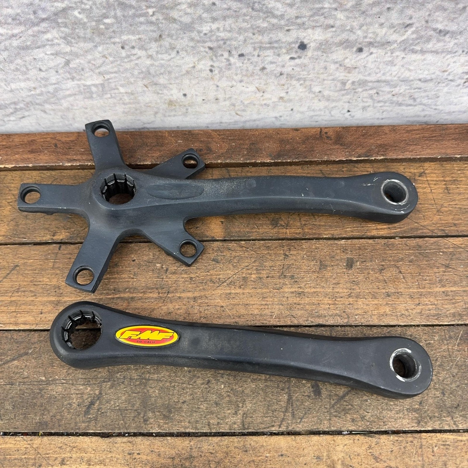 Vintage FMF BMX Crankset 175mm 110 BCD Splined Forged Arms Bottom Bracket Thread