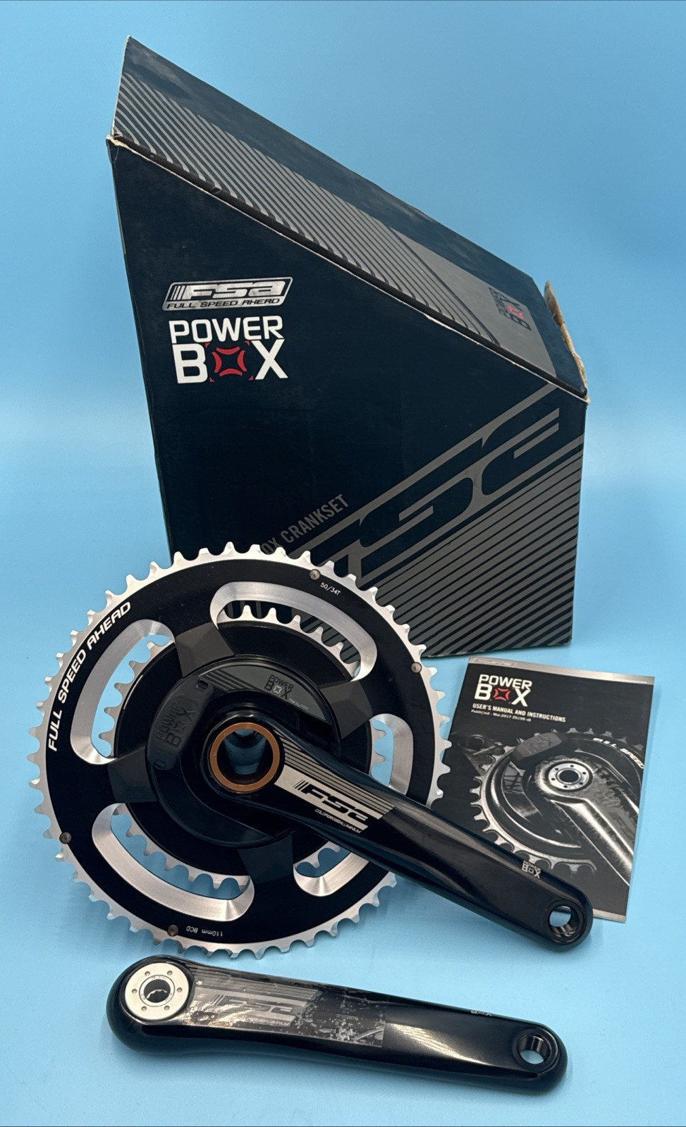 FSA NS ROAD Alloy PowerBox 175mm 50/34 Compact Power Meter Crank 386EVO PF30