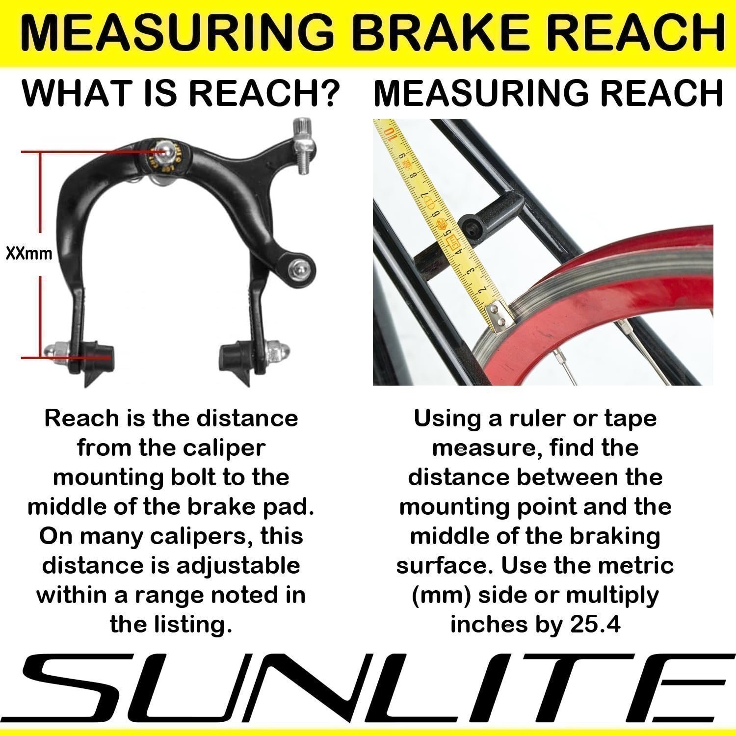 Sunlite MX Side Pull Brake Set, 69-96mm Reach, Silver