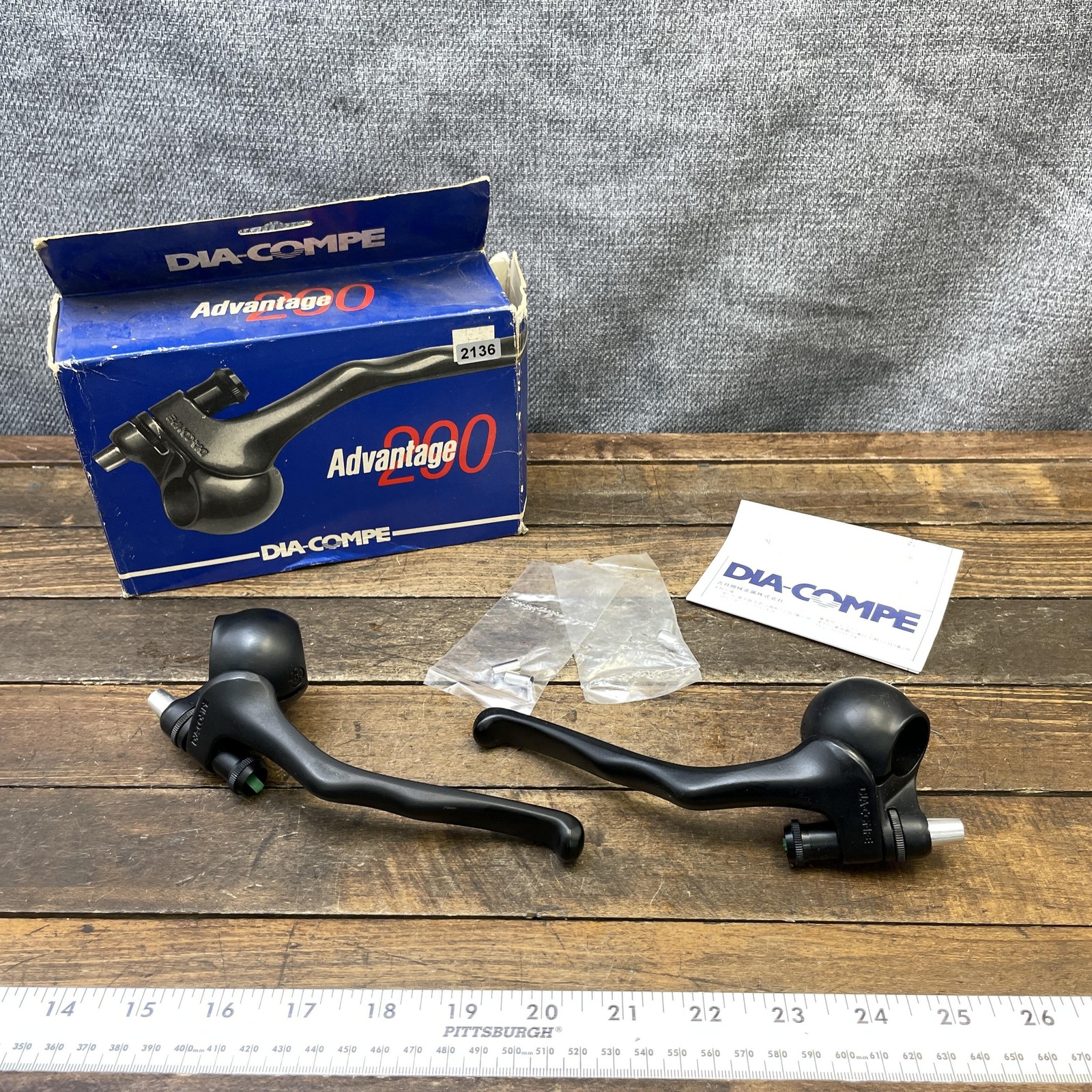 Vintage Dia-Compe 292 Brake Lever Set Advantage NOS Batwing MTB Japan Bat Wing
