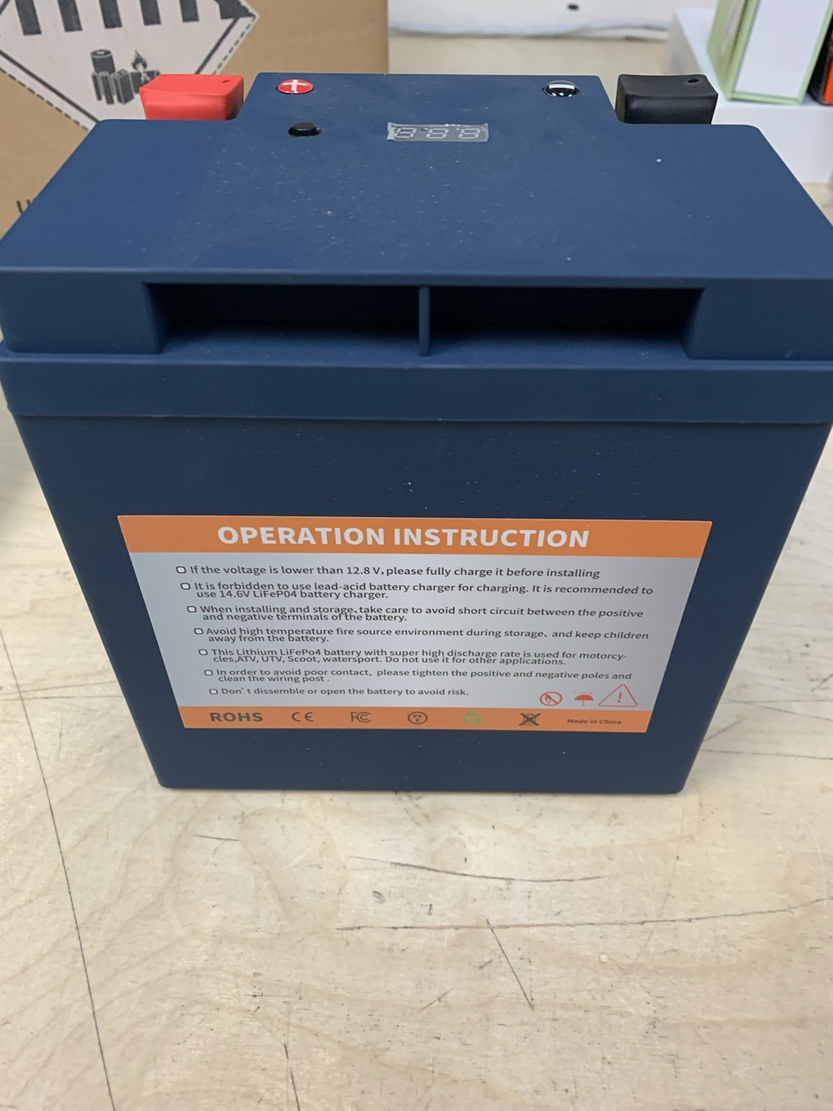Lithium YTX30L-BS, 850A LiFePO4 Motorcycle Battery, 12V 12AH YTX30L-BS-12AH