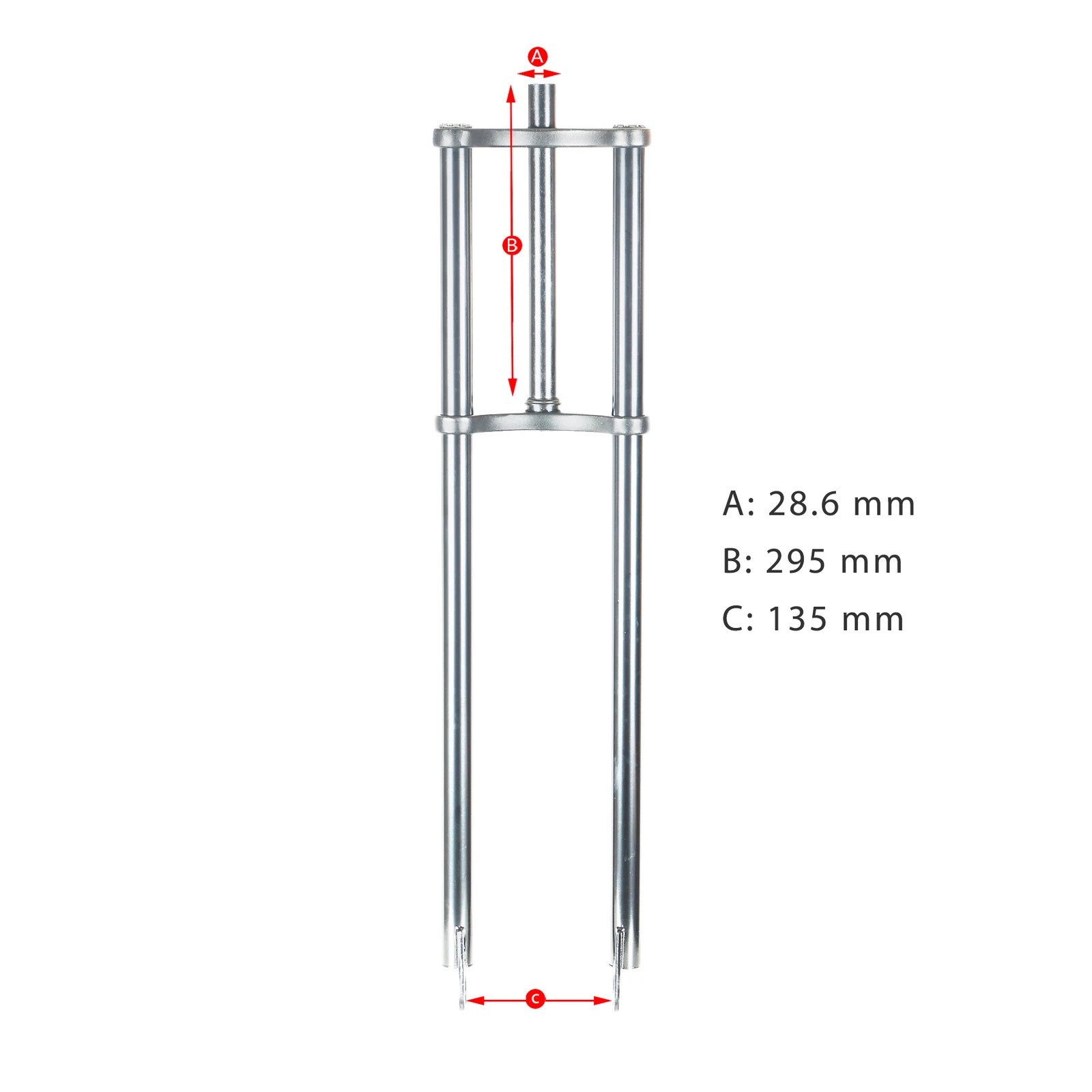Tracer 1-1/8″ Triple Tree Fork For 4.0 tire with Disc Brake 28.6 x 300 mm Chrome