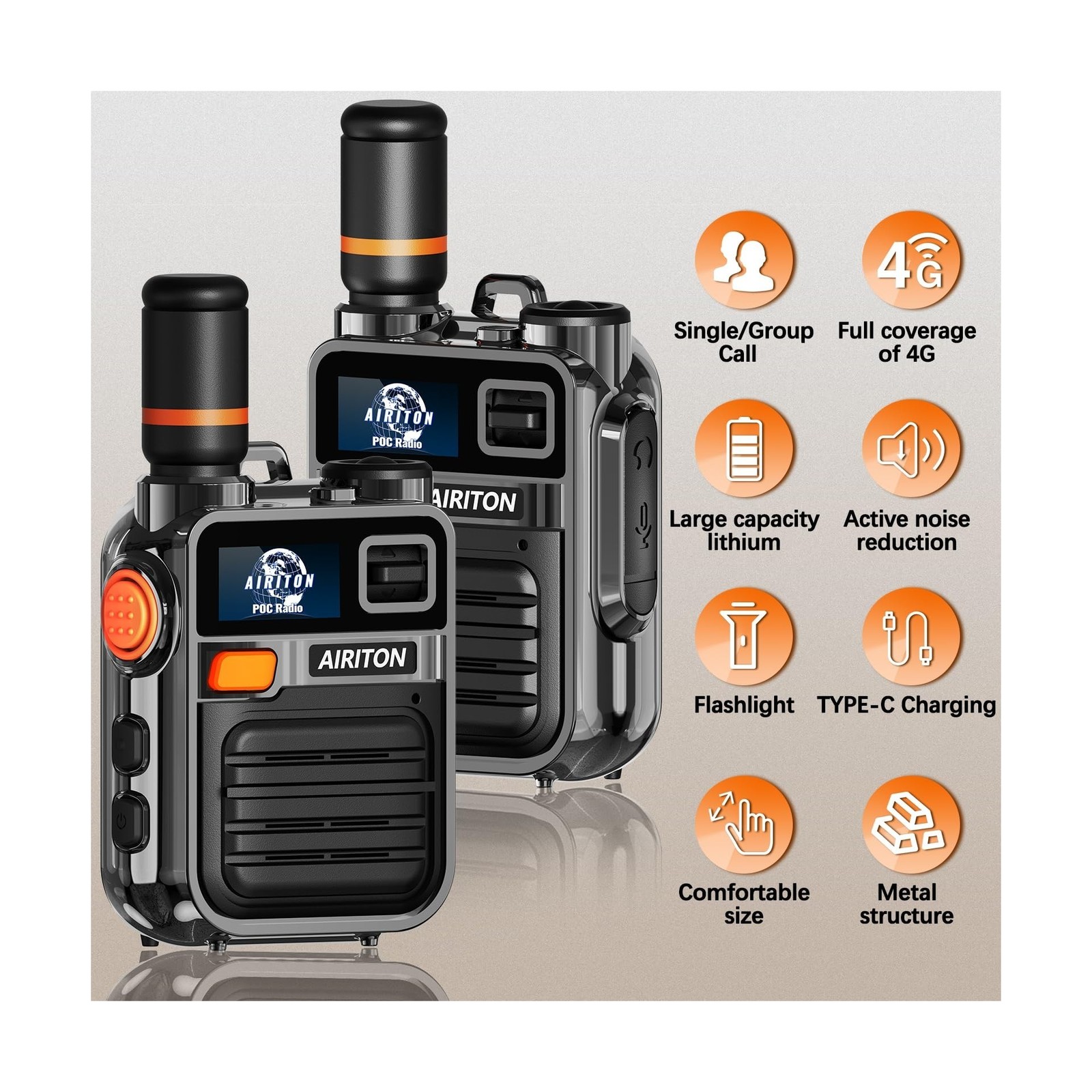 Airiton Long Range Walkie Talkies – 200 Channel LTE Radio