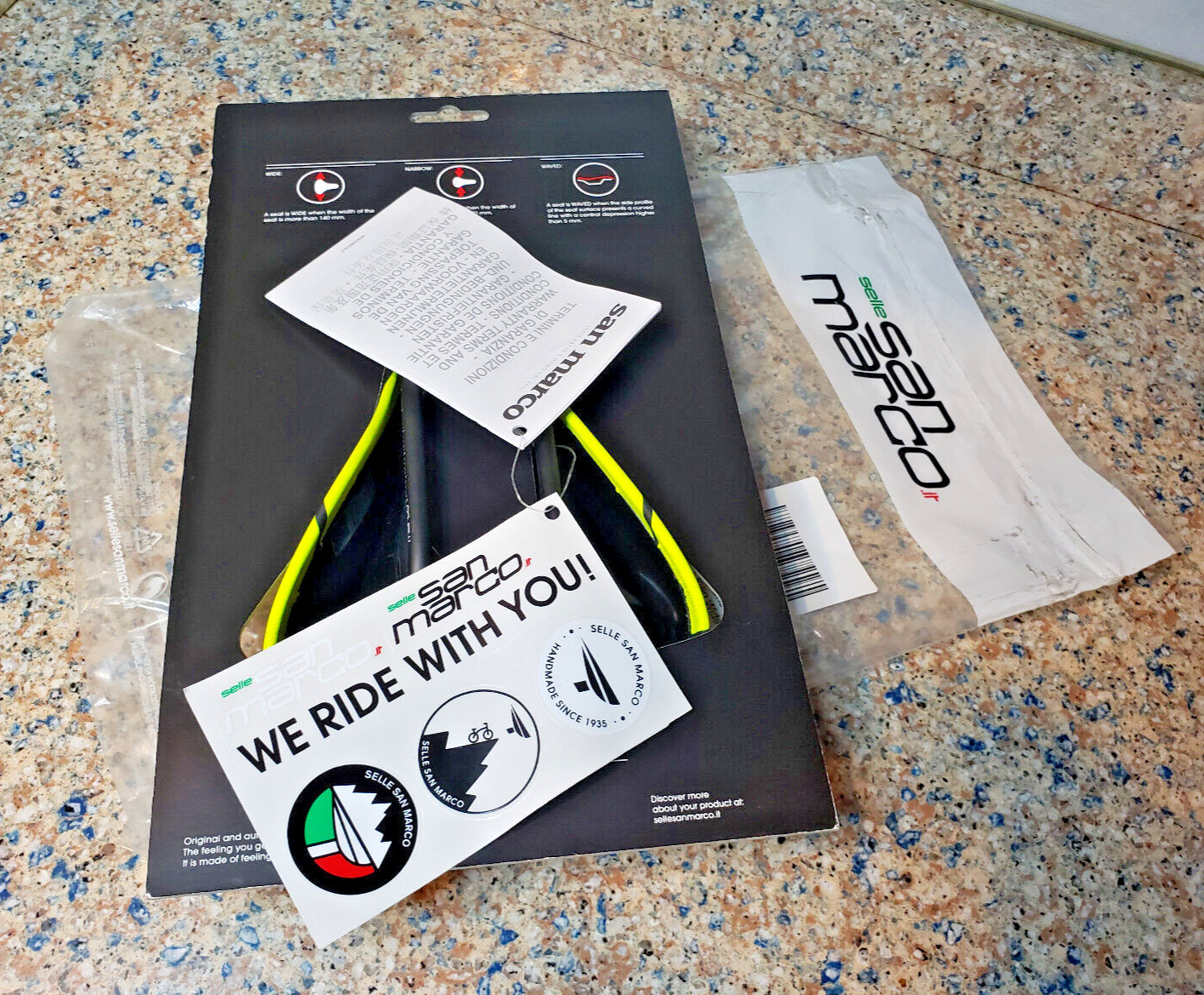 NEW Selle San Marco Concor 225g Supercomfrt Dynamic Saddle Wide YELLOY 270MW001Y