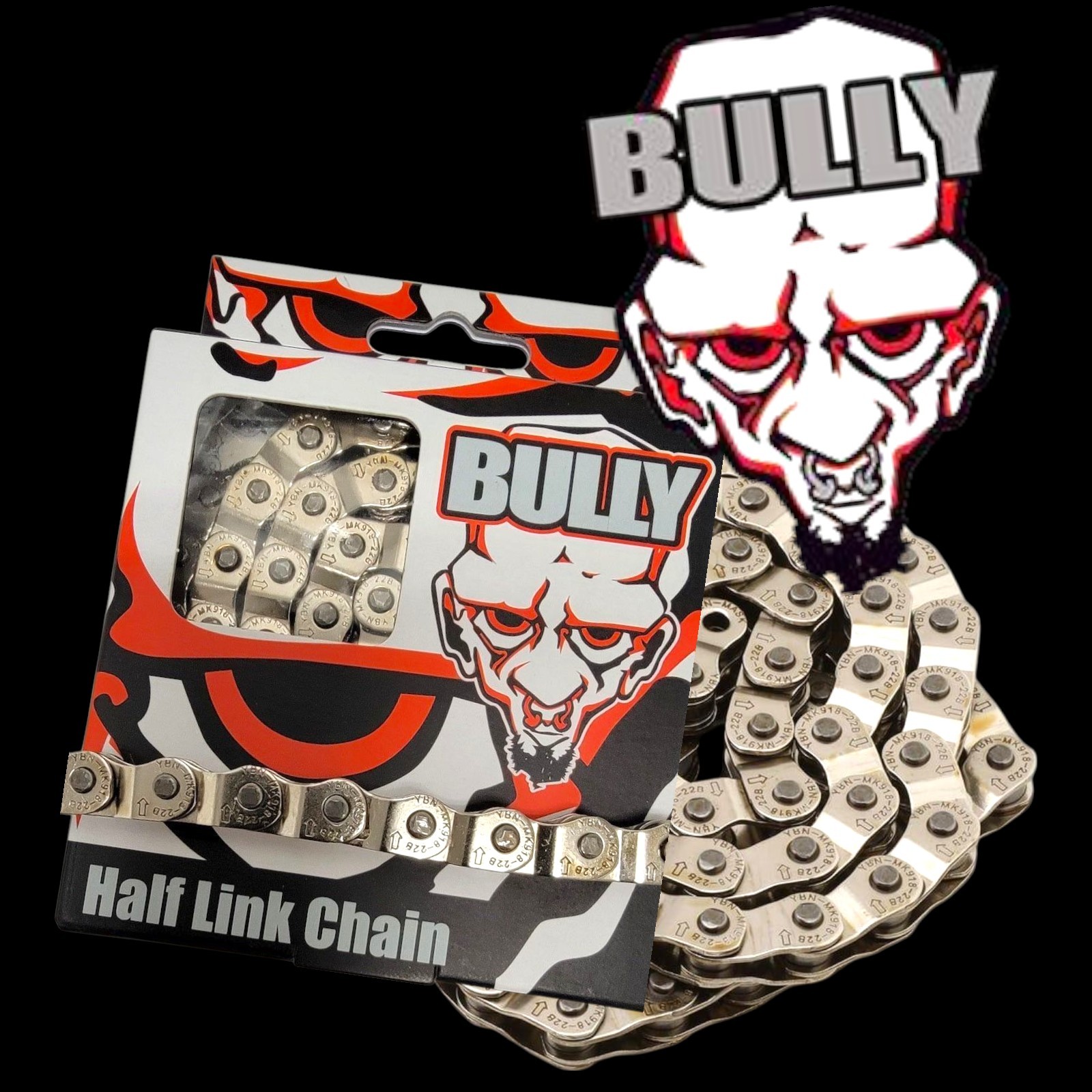BULLY HALF LINK BMX 1/2×1/8″ x 116L CHAIN SILVER