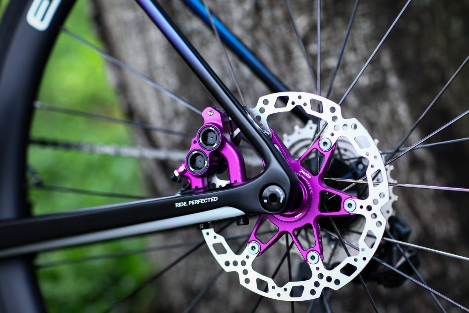Juin Tech RT01 Purple Centerlock Floating Rotors 160/140mm Pair Road Bike Upgrad