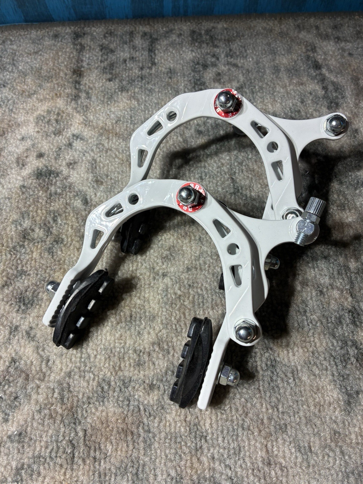 Hard Luck Bmx Ladder Bar Caliper Brake set Front/Rear White Old School Bmx