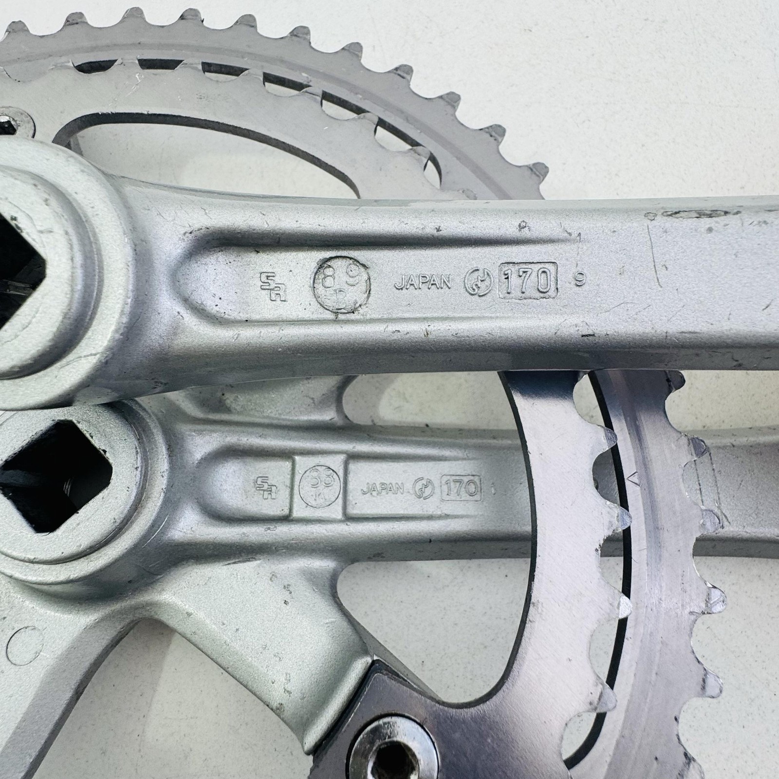 Vintage Sakae EDGE Double Crankset 170mm 52/42T Square Taper Road Bike Japan A83