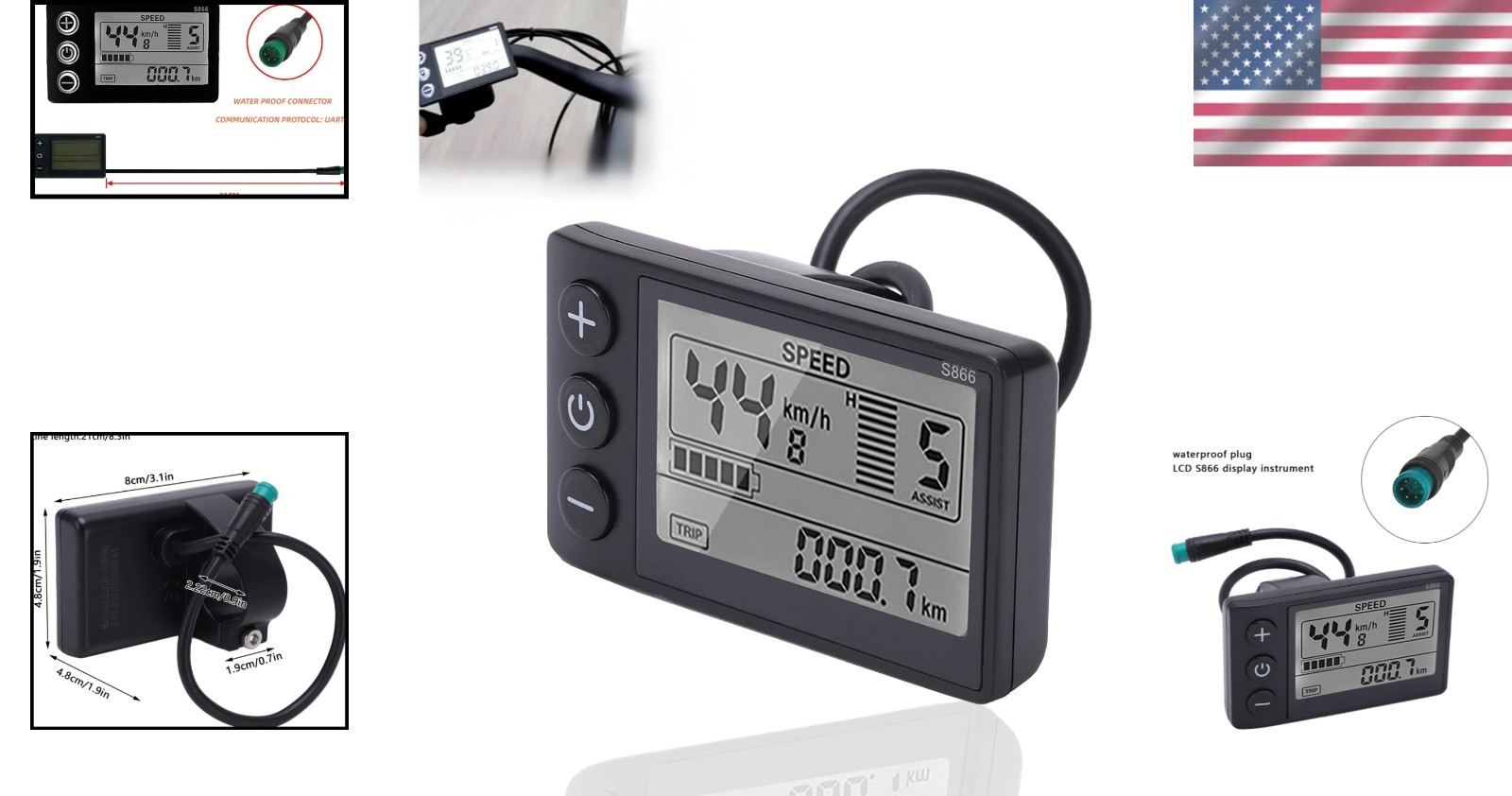 Lightweight LCD Display Meter for Electric Bicycles – Speed Sensor & UART Tech