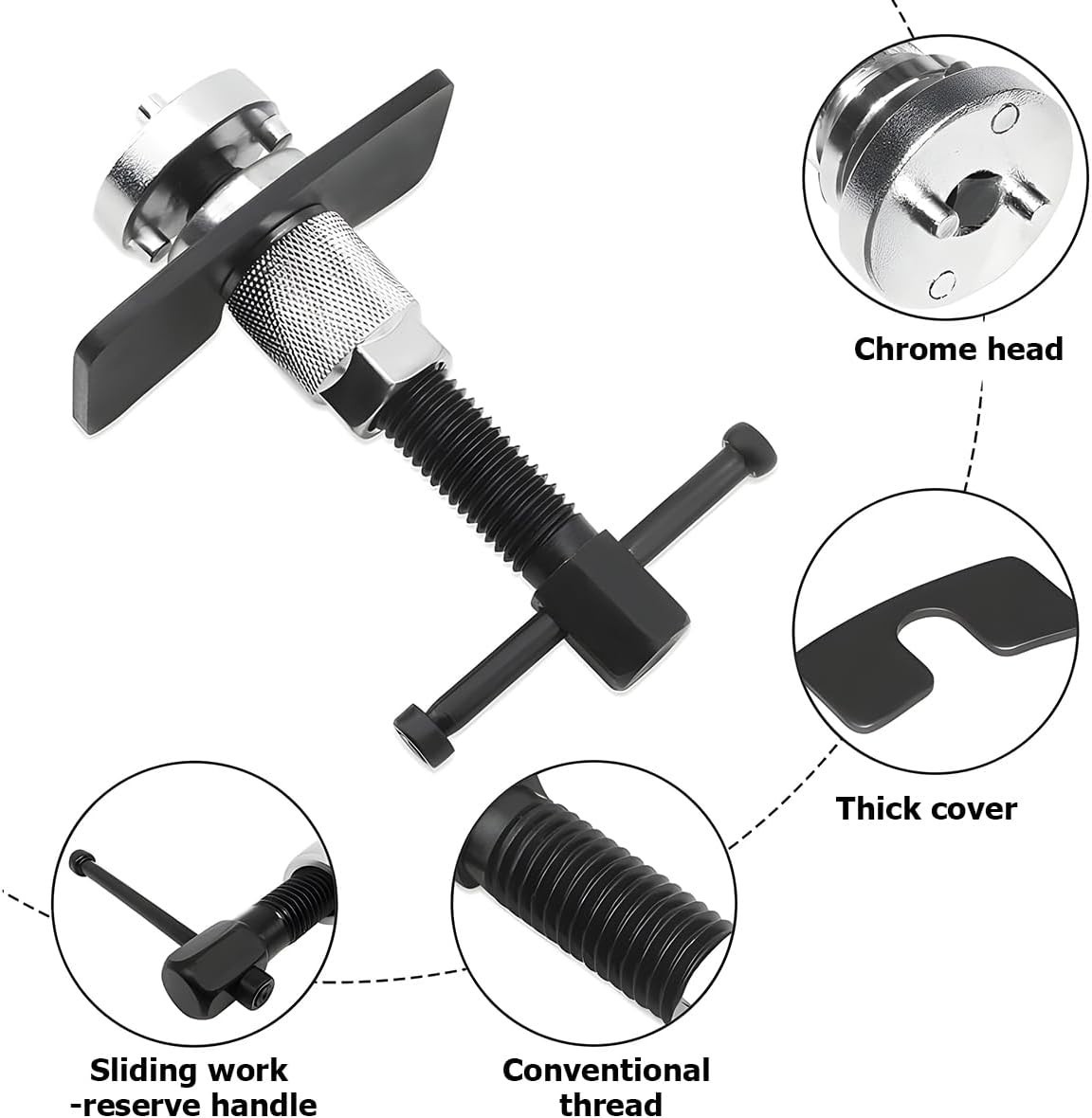 Bittwee Car Brake Piston Wind Back Tool, 3pcs/Set Brake Caliper Piston Rewind
