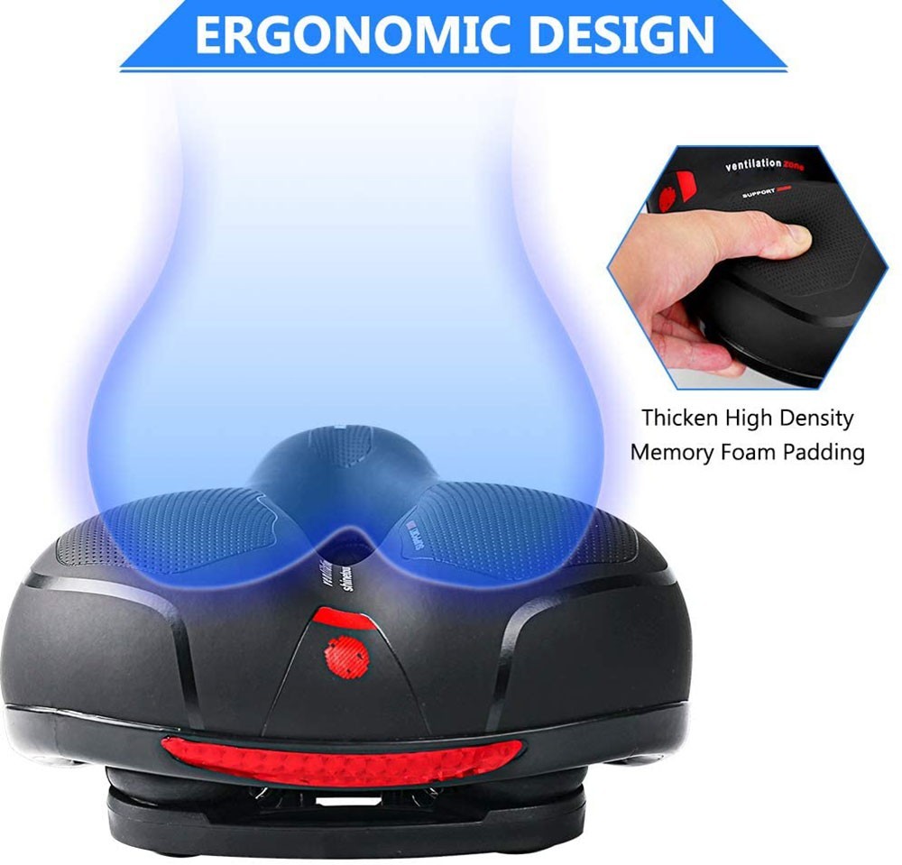 New Bicycle Saddle Shock‑Absorbing Reflective Strip Seat for Mountain Road Bikes