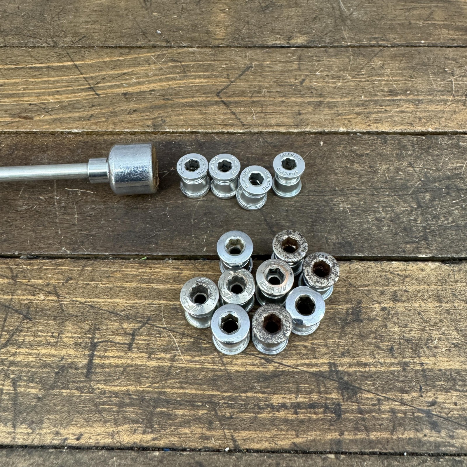 Shimano Dura Ace Chainring Bolts Nuts Mixed Lot FSA Road Bike Silver Drivetrain