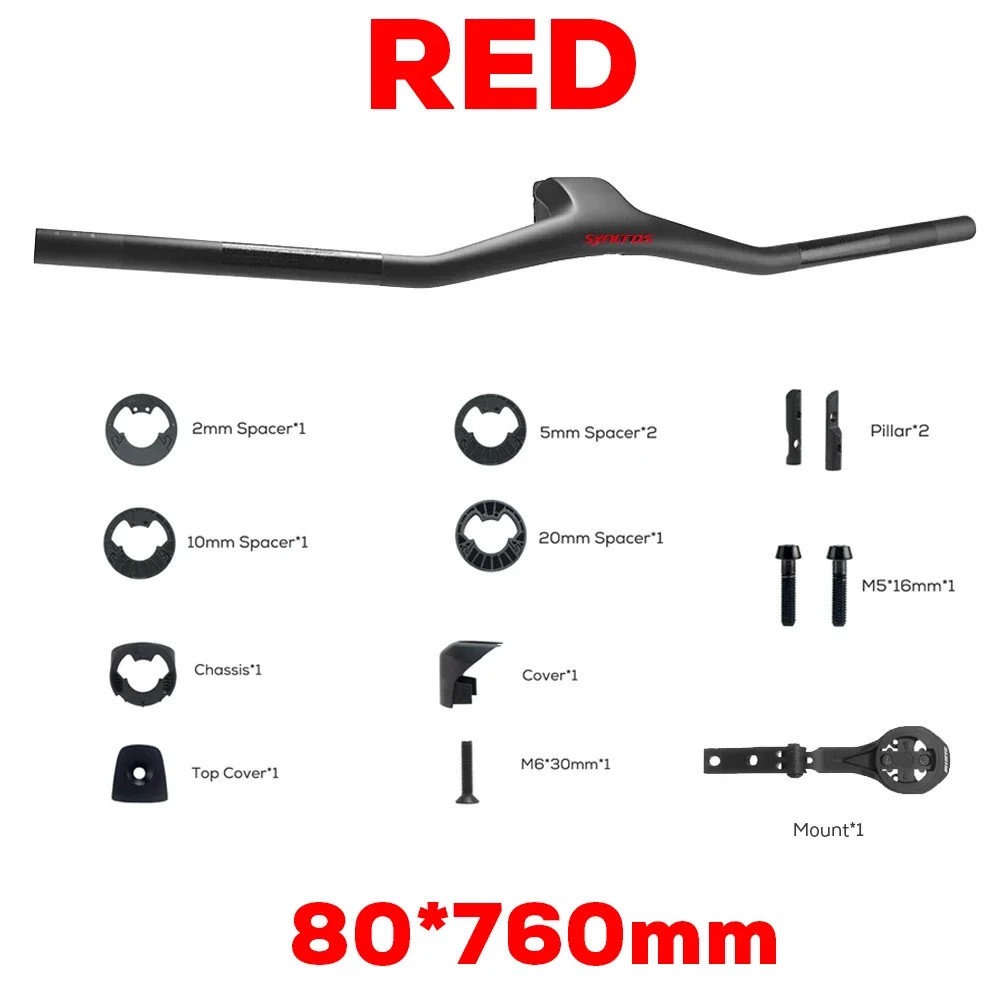740mm -40° Full Carbon Fiber Integrated MTB Handlebar Black Matte with Mount