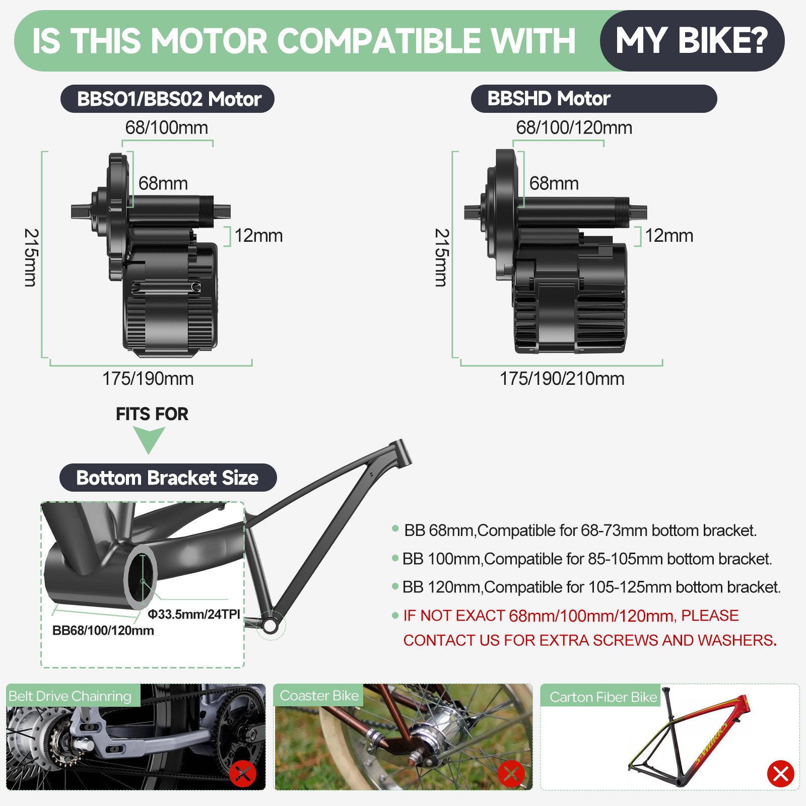 Bafang 48V Mid Drive Motor Kit 500W 750W 1000W EBike Conversion Kits BB68-120mm