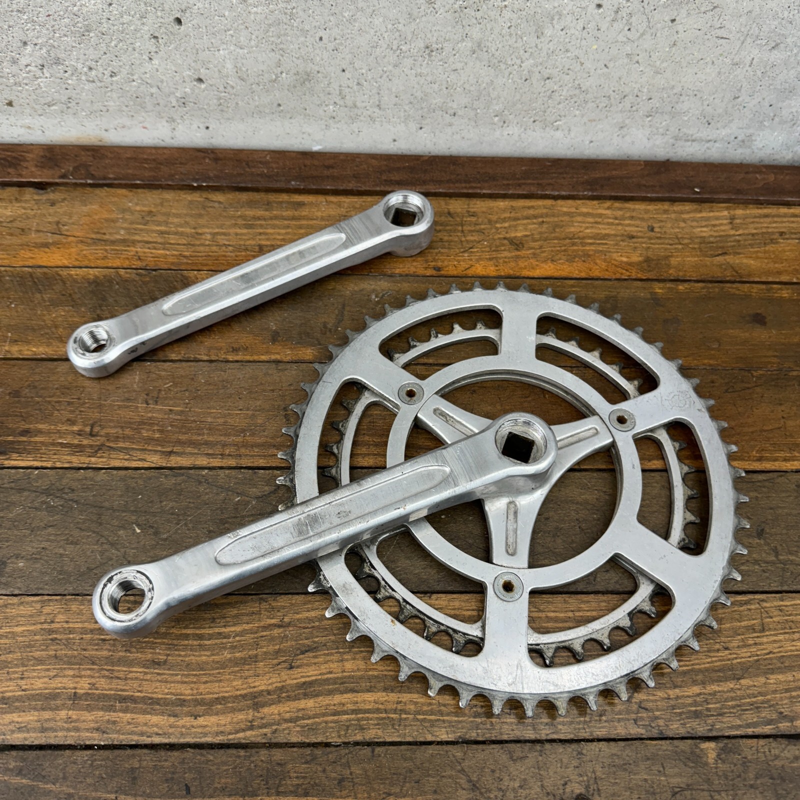 Vintage TA Professional Crank Set 170 mm 3 Arm 1970s France Eroica 3 Hole Alloy