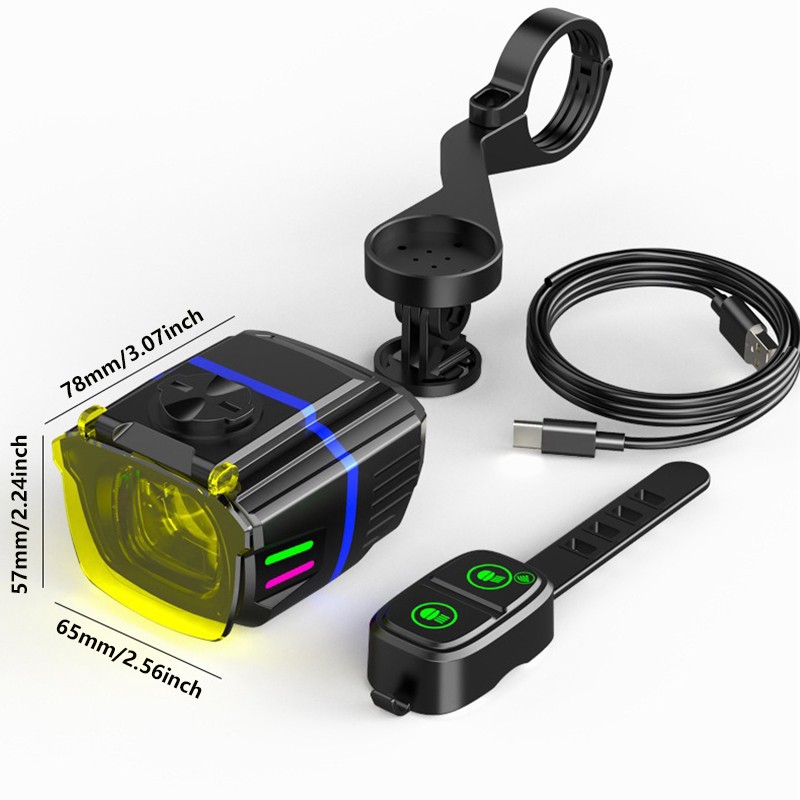 Bicycle Headlight 1100LM Yellow/White Dual Beam with Wireless Remote Control