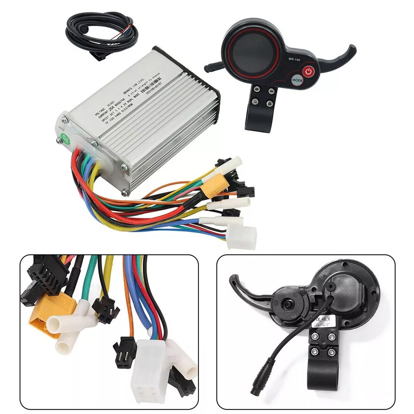 LCD Display + 6 Pin Cable For Scooter+ 1200W 48V-25A Brushless Motor Controller