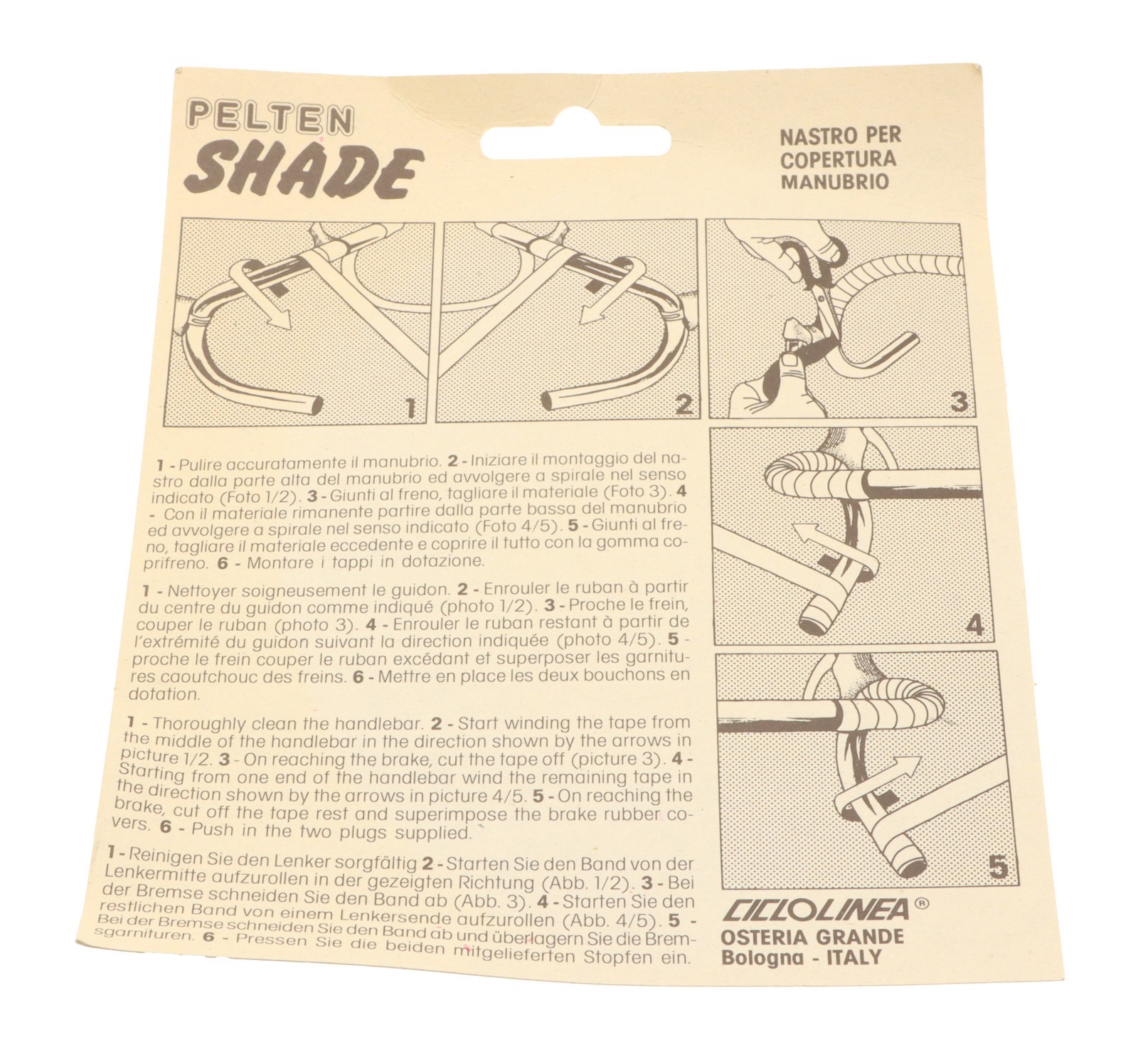Ciclolinea Pelten Shade Handlebar Tape Foam White to Pink Fade ’80s NEW NOS