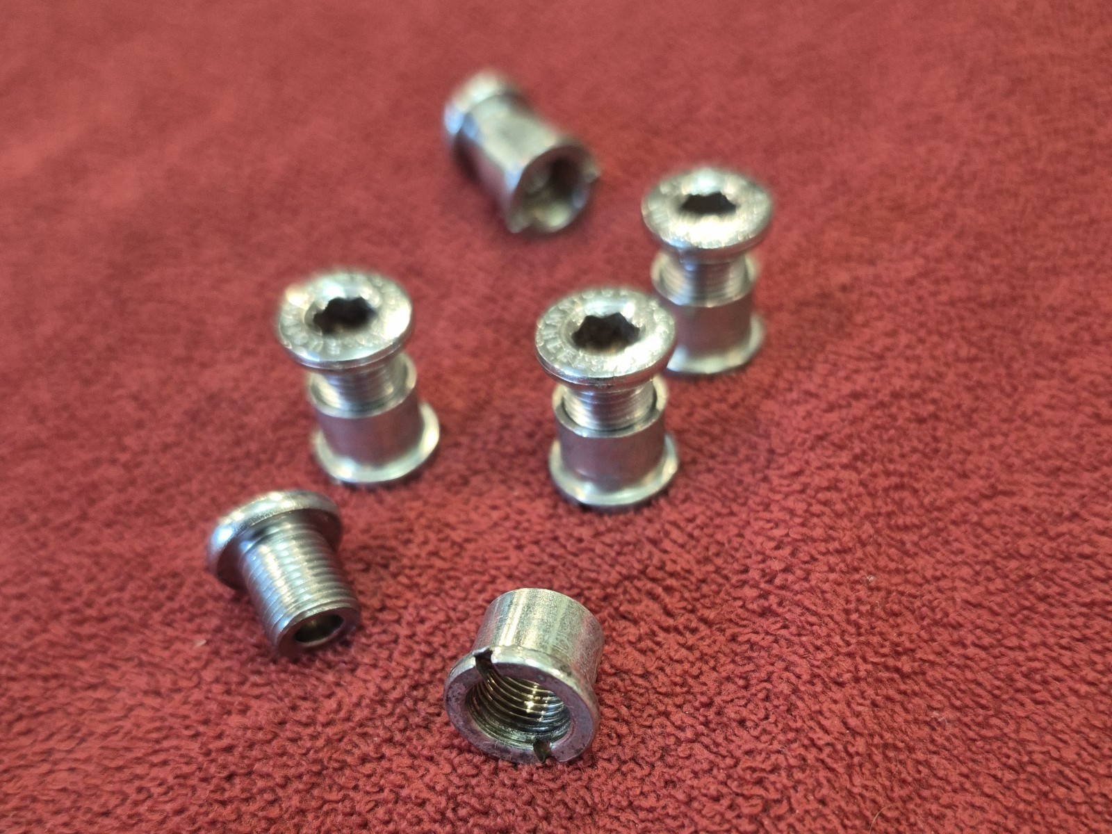 Vintage «SUGINO CHAINWHEELS» Chainring Bolts – Set of Five