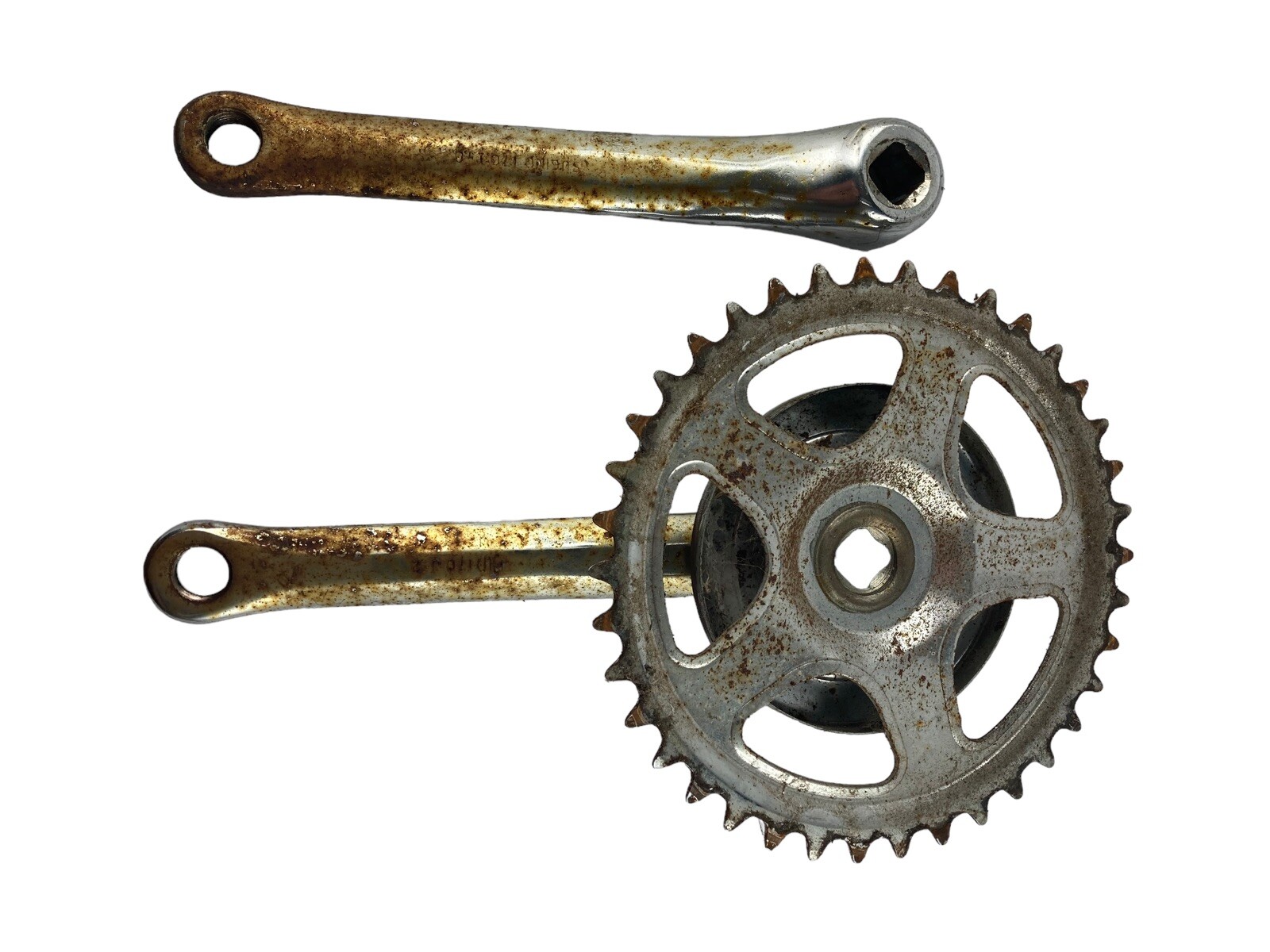 Sugino 170 Vintage Chrom Kurbelsatz 1-fach Schrauben Staubkappen Hollandrad