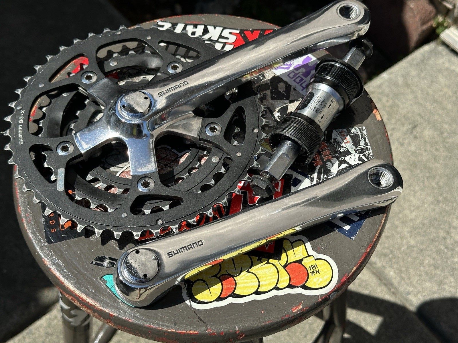 Shimano FC-M730 Vintage Mountain Bike Triple Cranks 175 Crankset Deore XT w/BB