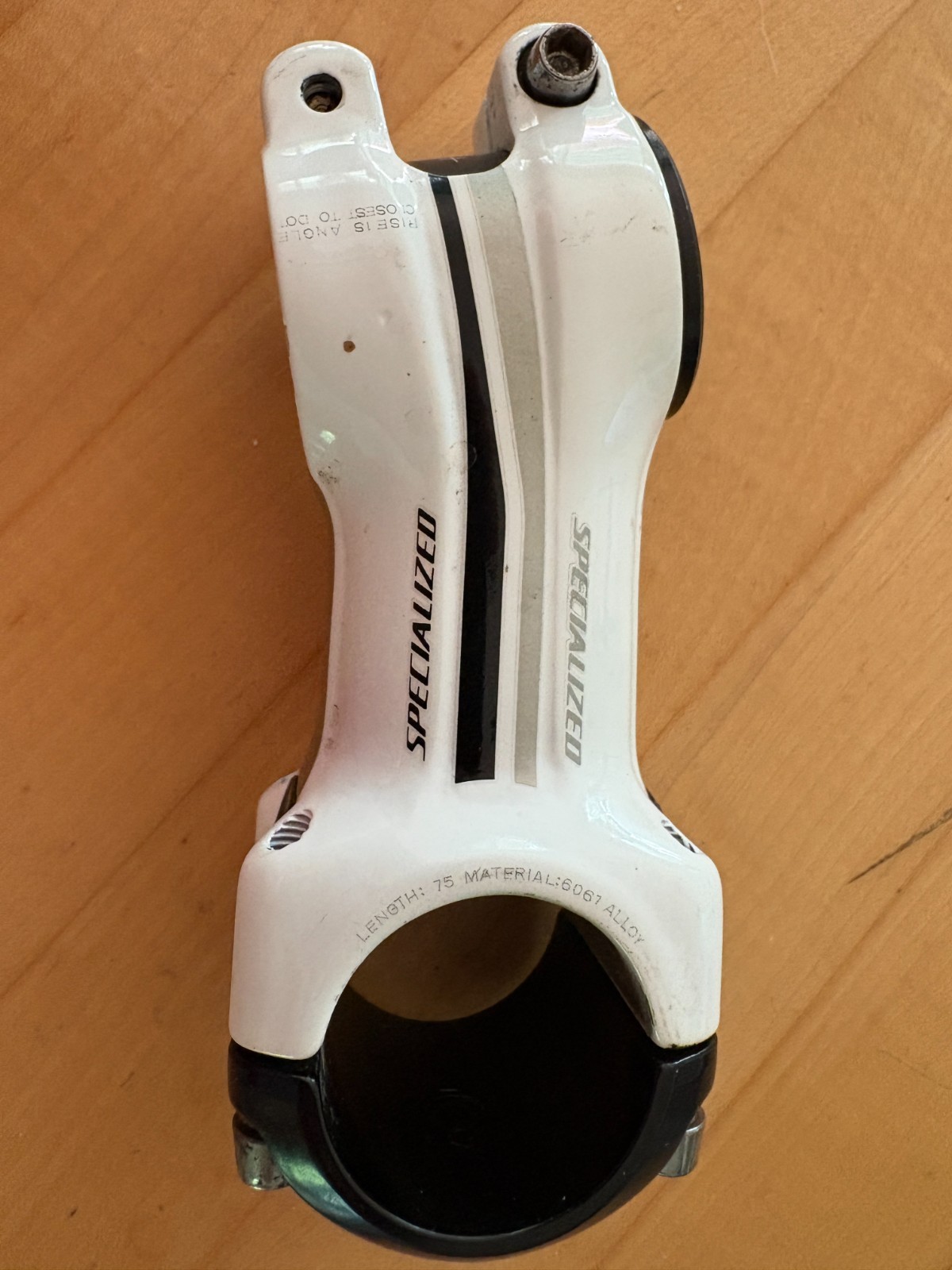Specialized Road Bike Stem White 75mm Length +16-8 Adjustable