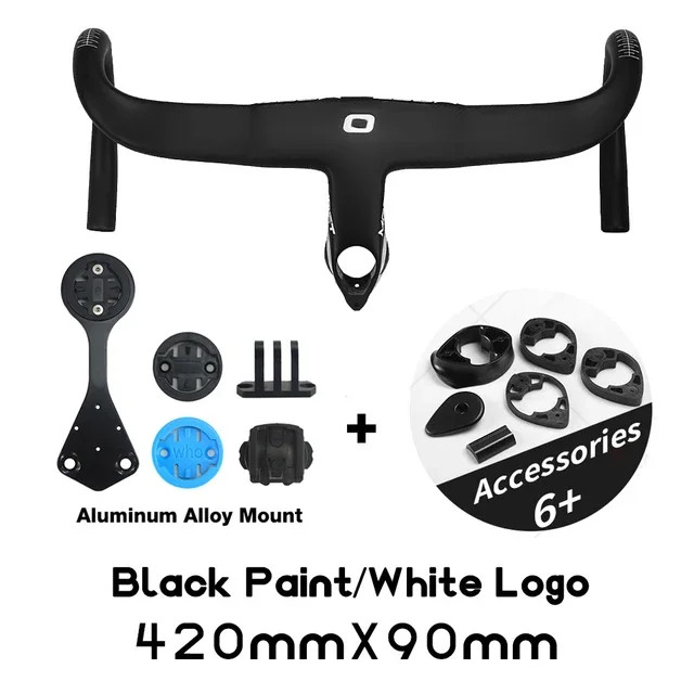 Integrated Road Bike Handlebar Carbon Drop Handlebar with Free Computer Mount