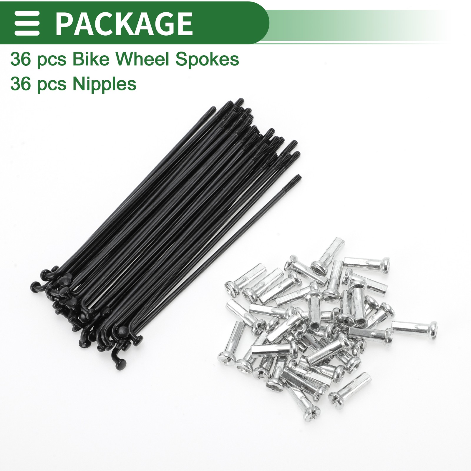 1 Set 14G 89mm Length Bicycle Spokes Nipple Carbon Steel Black Universal