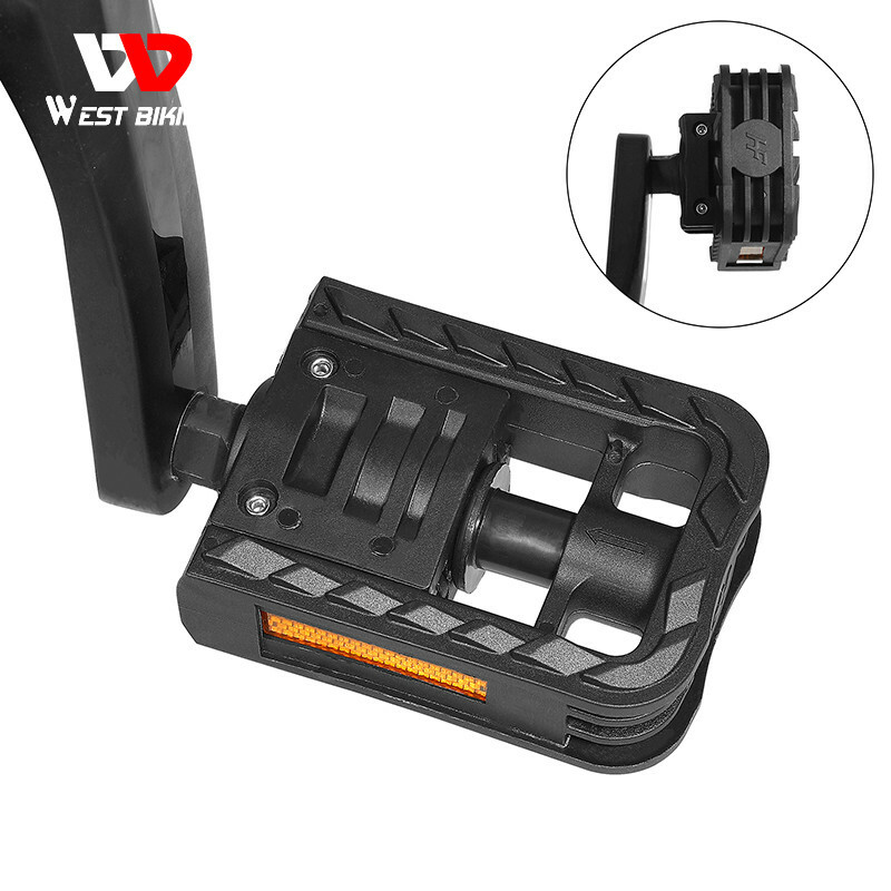 WEST BIKING Foldable Bicycle Pedals Mountain Bike Nylon Folding Pedals a Pair