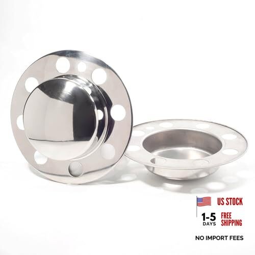 2Pcs 5.15inch Stainless Wheel Center Caps 2pcs Front, 5.15 Broe Mirror Polished