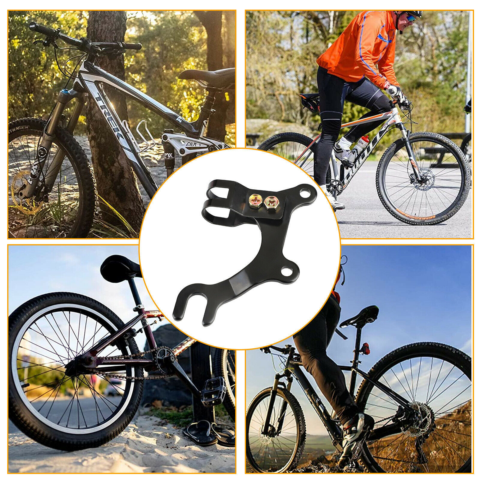 2Pc Bike Frame Conversion Bicycle Disc Brake Adaptor Bracket MTB Mountain Holder