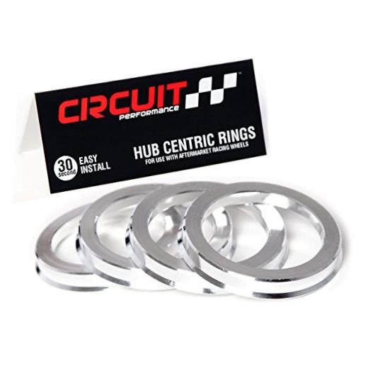 73.1mm OD to 56.1mm ID Silver Aluminum Hub Centric Rings