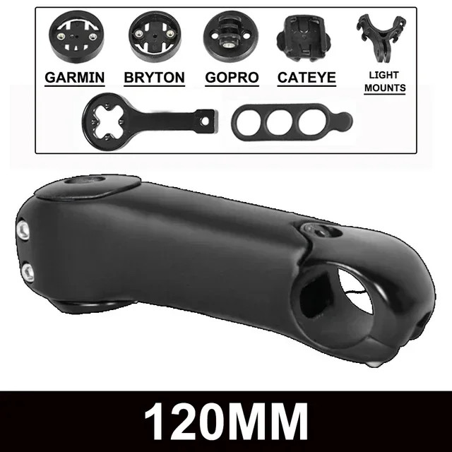 Bicycle Stem 3 Degrees Aero Stem Carbon MTB/Road Bike Stem with Computer Mounts