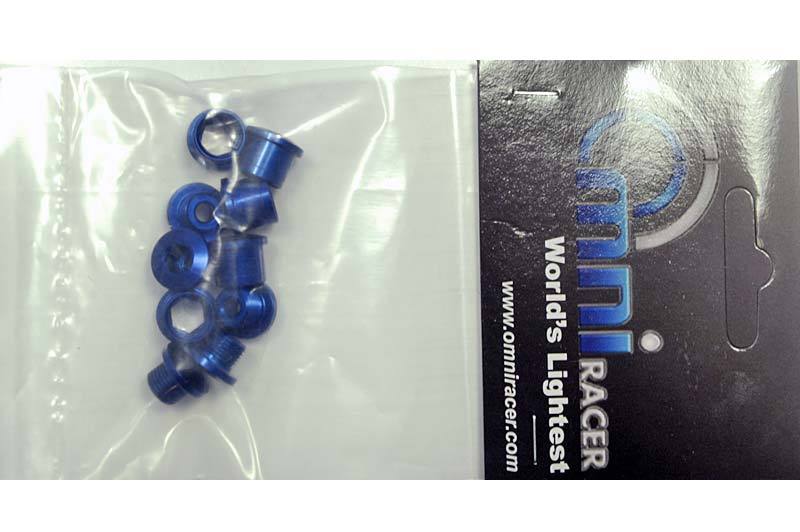 OMNI Racer WORLDS LIGHTEST Crankset Chainring Bolts Fits Shimano, Sram: BLUE