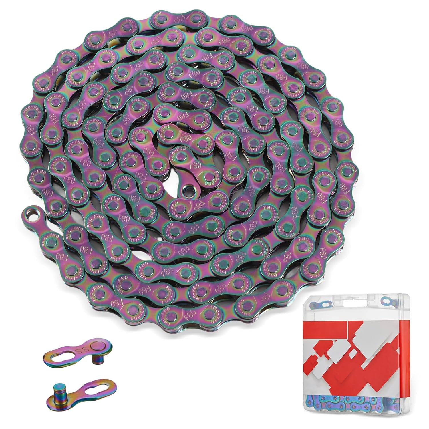 6 7 8 Speed Bicycle Chain, Bike Chain,Carbon Steel, 116 Links, Colorful Mount…