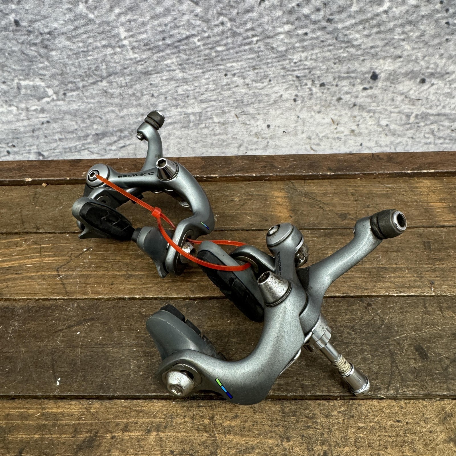Vintage Shimano 600 BR-6400 Caliper Brake Set Gray Road F/R Japan Single Pivot