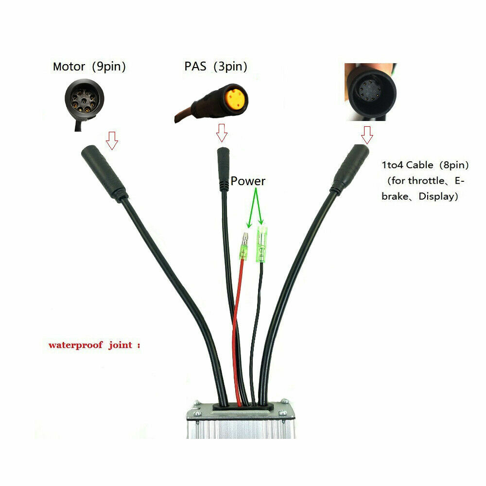 48V 36V 22A Waterproof Brushless Motor Controller For 500W Electric Bicycle