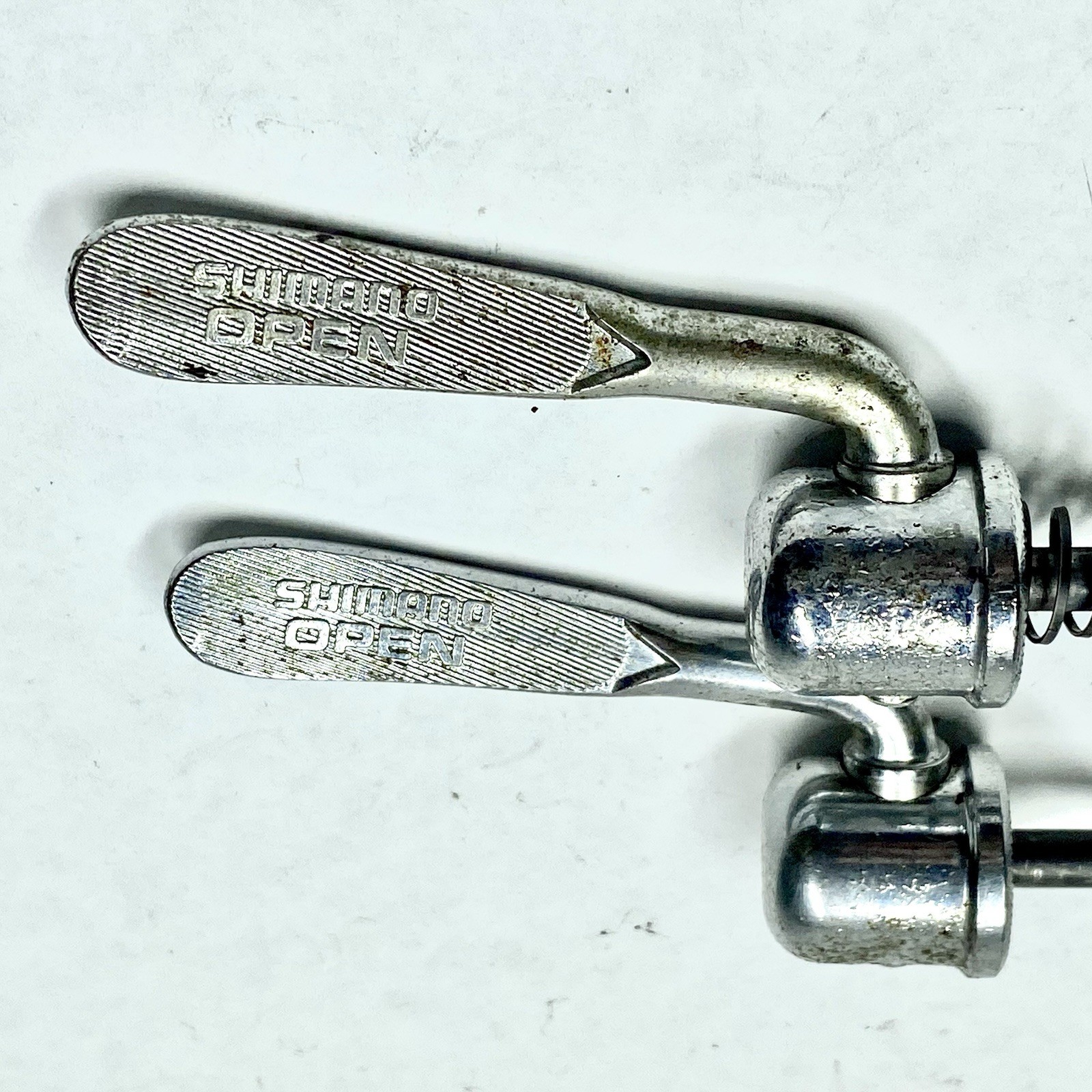 Shimano Quick Release Skewer Set Front Rear 100mm 135mm Chrome Vintage MTB