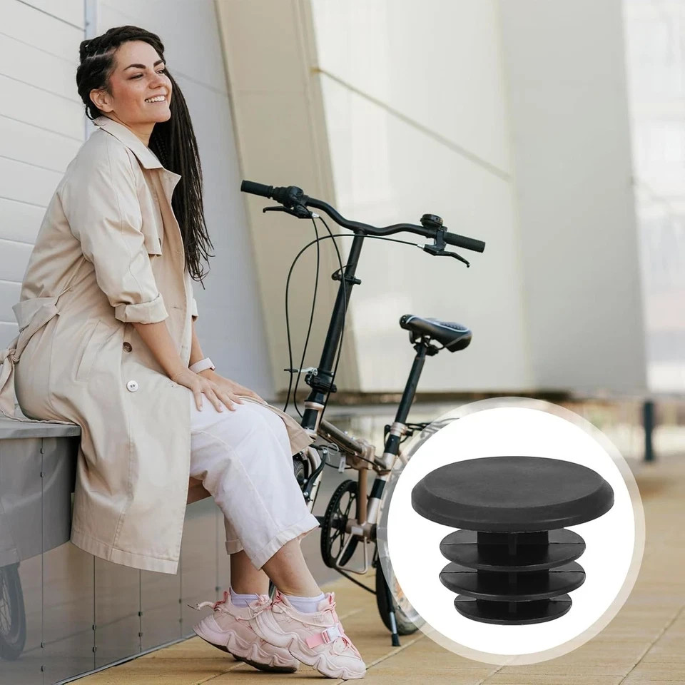 10-Piece Black Plastic Bike Handlebar Plugs – Bar End Caps for Road & Mountain