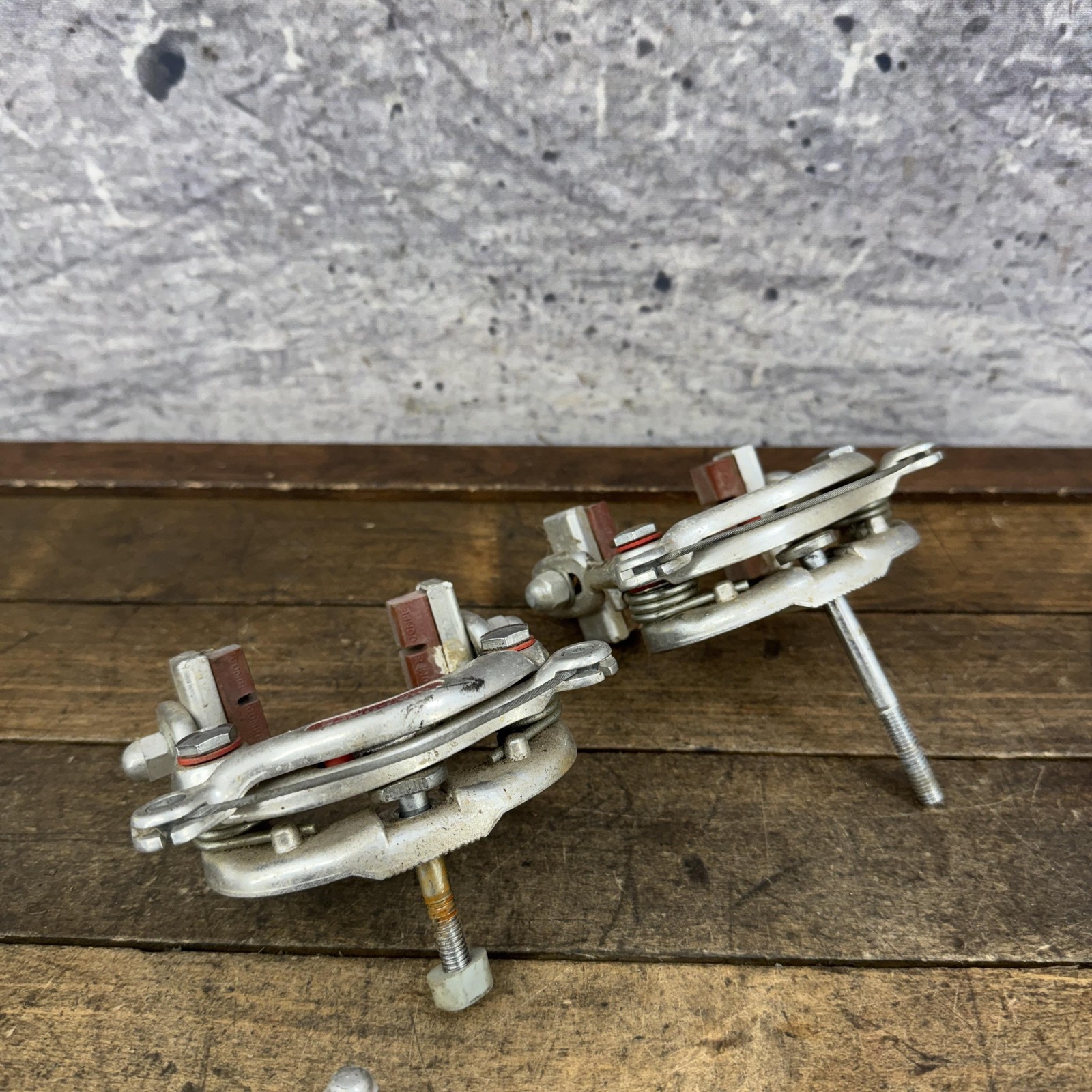 Vintage Dia Compe Center Pull Brake Caliper Set Clamp On Yoke Cable Clips