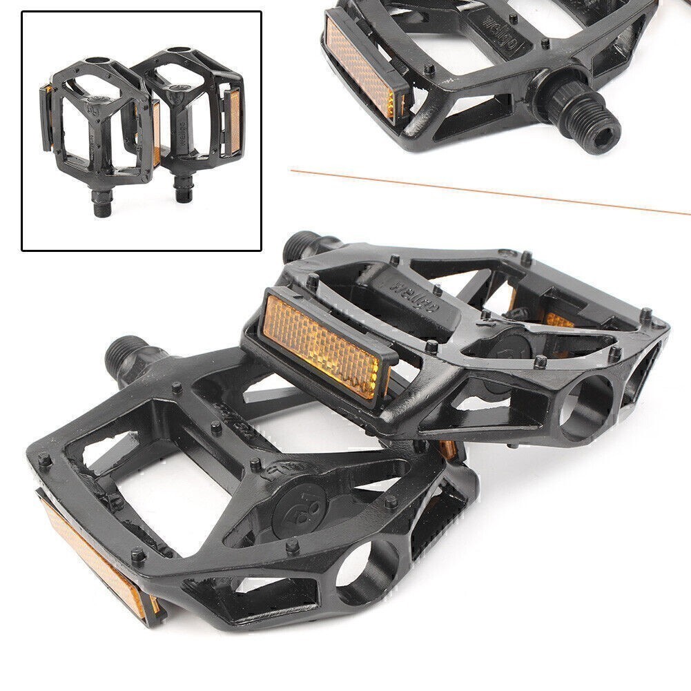 Pair Bike Pedals Platform Wellgo B087 Cr-Mo Spindle 9/16″ DU Sealed Bearings