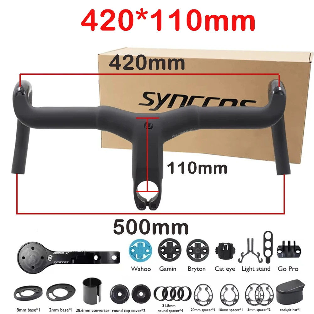 Carbon Fiber Gravel Road Bike Integrated Handlebar Full Internal Cable Drop Bar