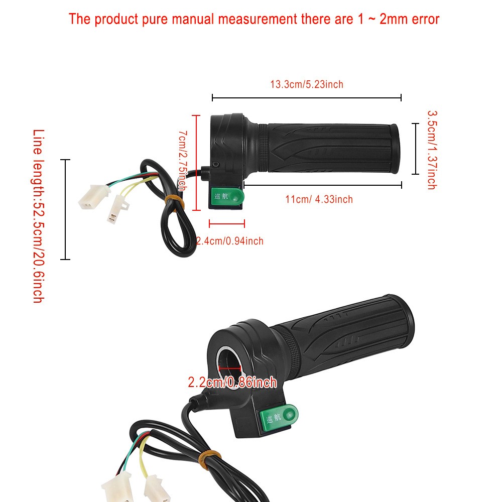 Accelerator Throttle Handle Grip Electric Bike Scooter Bicycle Speed Controller