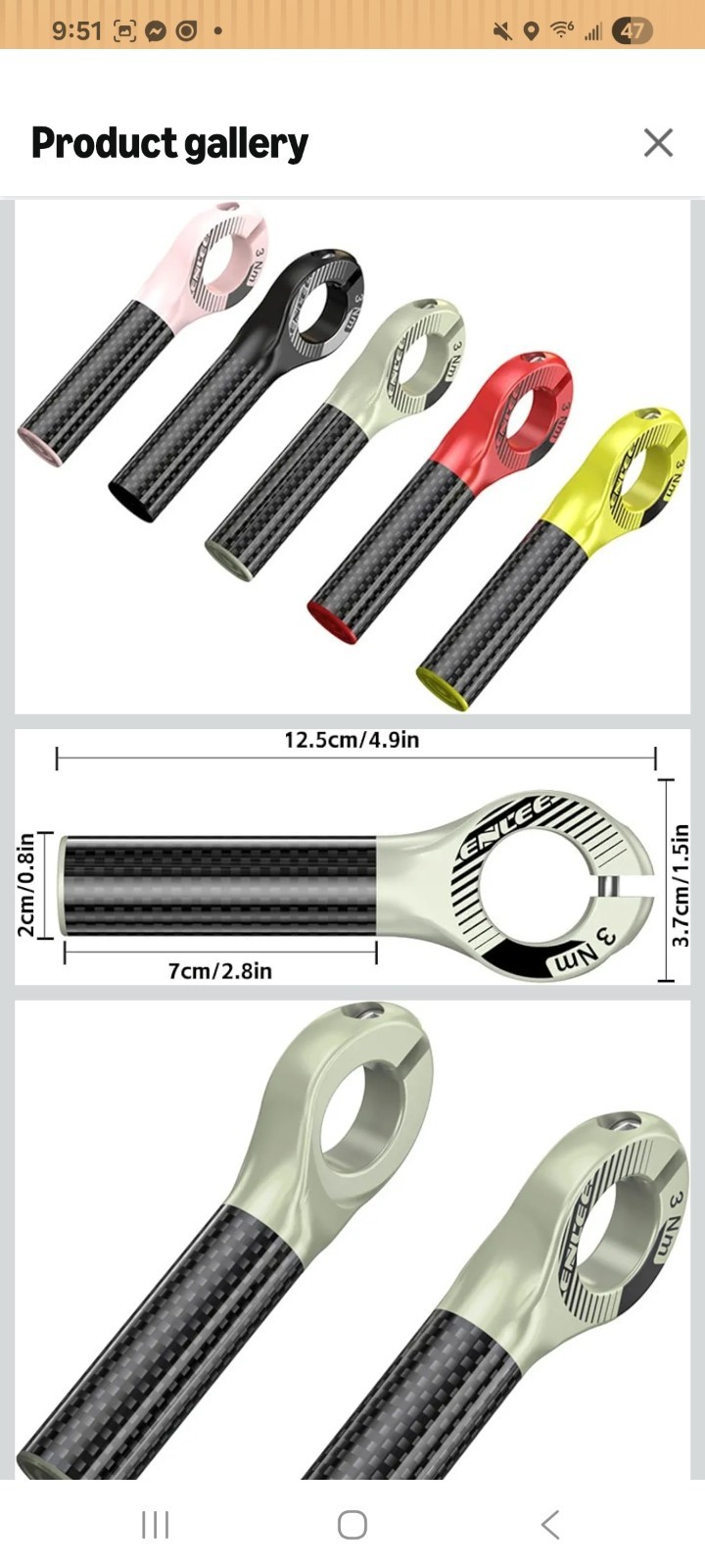 ENLEE Carbon Fiber Aluminum Threadless Bicycle Stem Multicolor 12.5cm