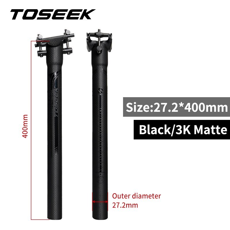 Carbon Seatpost Offset 0mm Mtb Retractable 27.2/30.8/31.6mm Seat Post 400MM